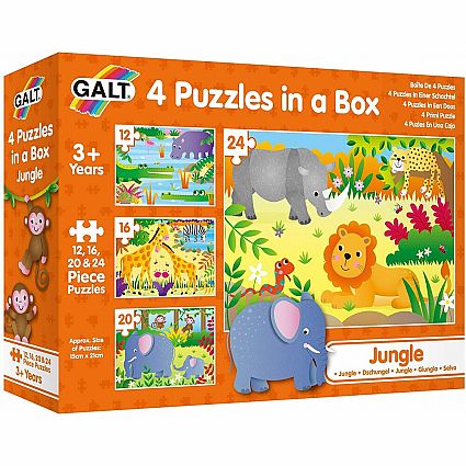 4 PUZZLES IN A BOX - JUNGLE