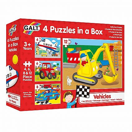 4 PUZZLES IN A BOX - VEHICLES