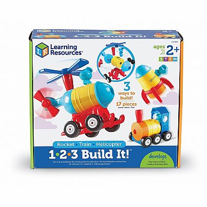 1-2-3 BUILD IT ROCKET-TRAIN-HELICOPTER