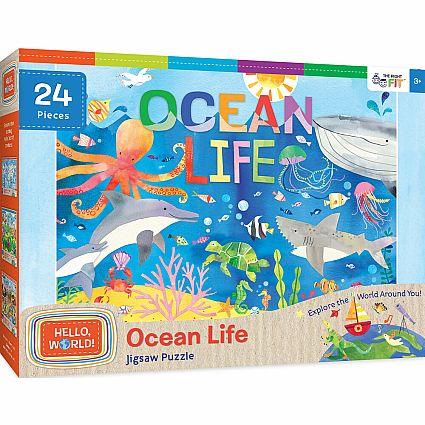 24 PC PUZZLE HELLO WORLD OCEAN LIFE 