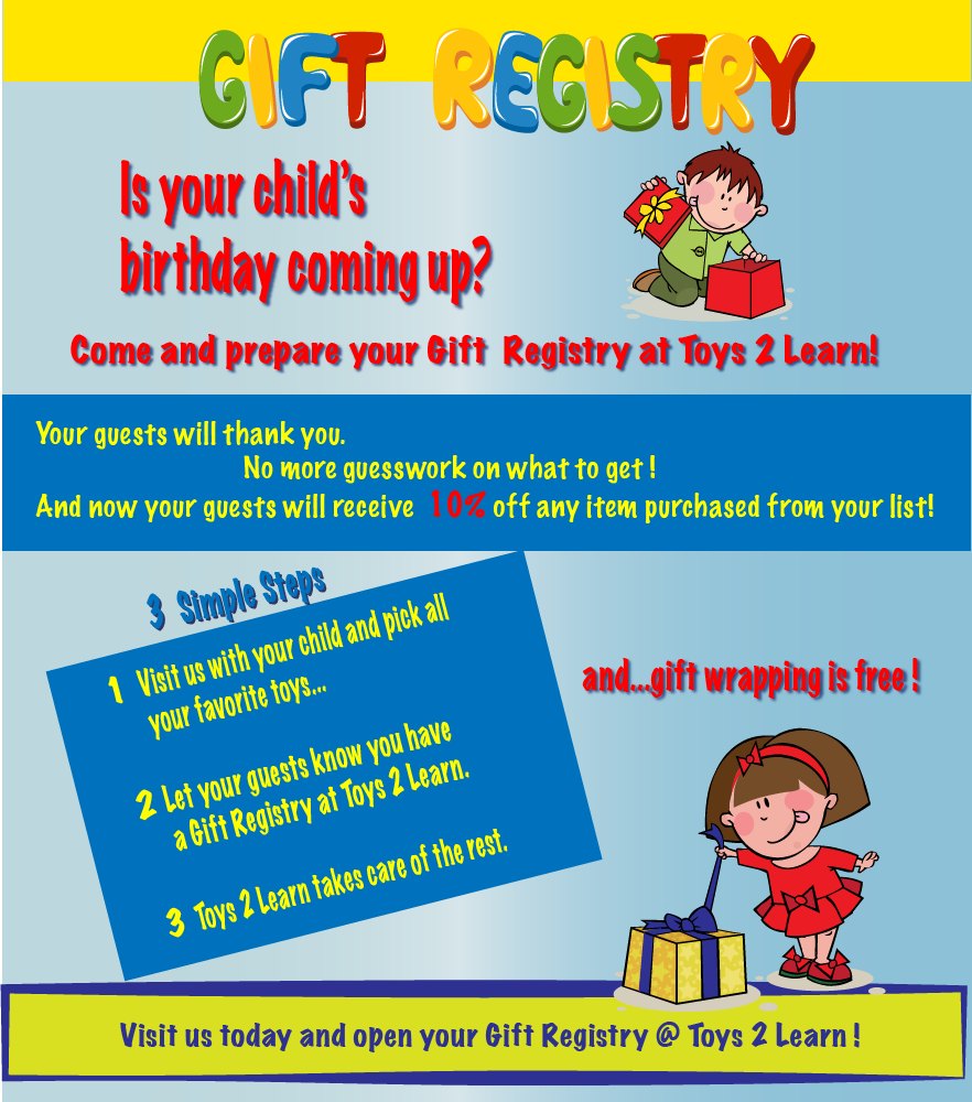 Gift Registry Toys 2 Learn